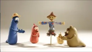 Een vogelverschrikker van klei