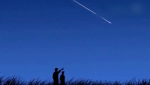 Meteorieten die door de dampkring razen