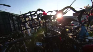 Opslagplaats voor verkeerd geparkeerde fietsen