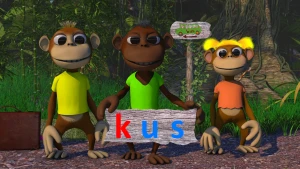 De letter k: kus