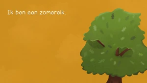 Een loofboom met eikels