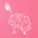Mannetje met hersenen op roze achtergrond