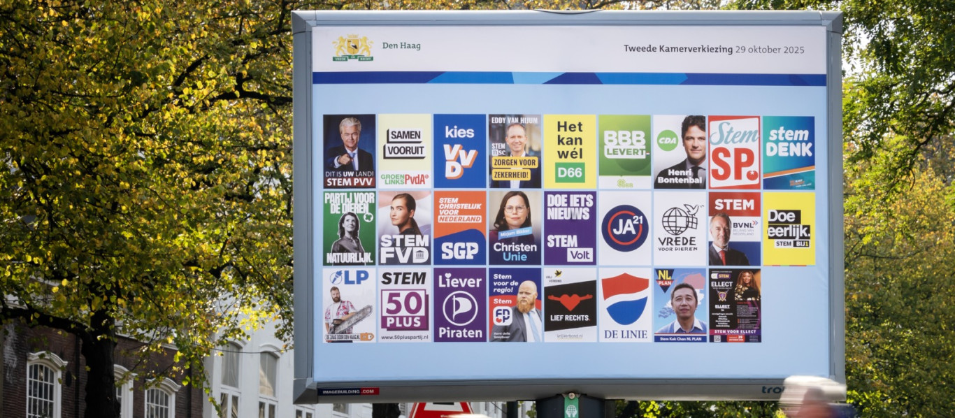 Verkiezingsbord Tweede Kamerverkiezingen 2025